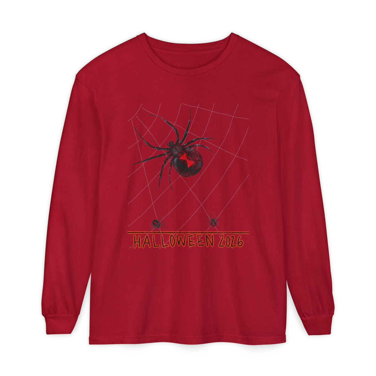 Halloween 2026 Black Widow Long-Sleeved Comfort Colors Tee