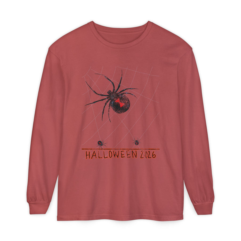 Halloween 2026 Black Widow Long-Sleeved Comfort Colors Tee