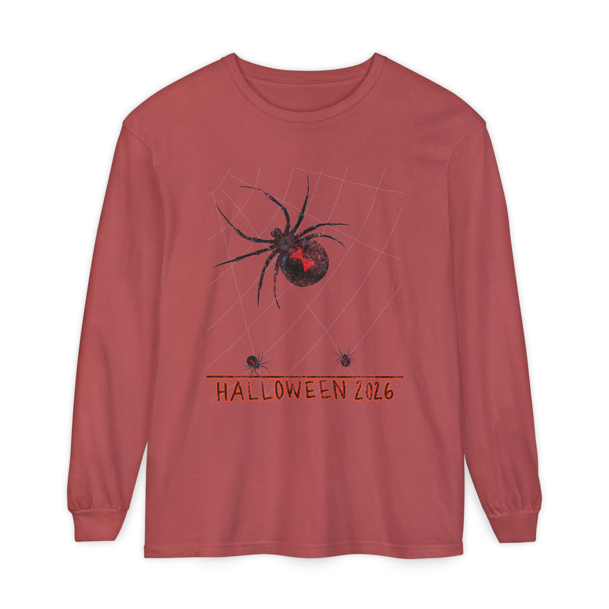 Halloween 2026 Black Widow Long-Sleeved Comfort Colors Tee