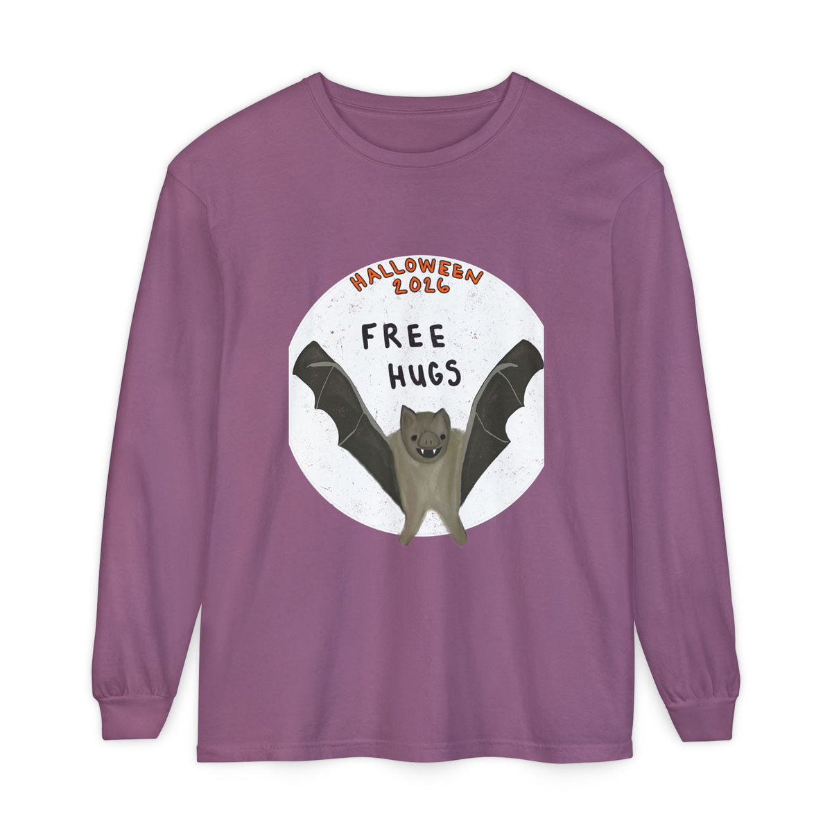 Halloween Bat "Free Hugs" Long Sleeve Tee