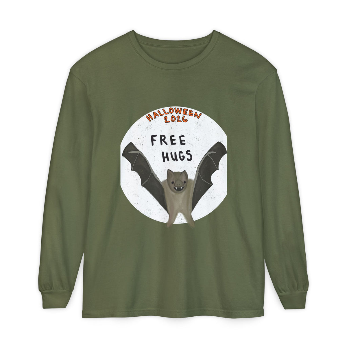 Halloween Bat "Free Hugs" Long Sleeve Tee