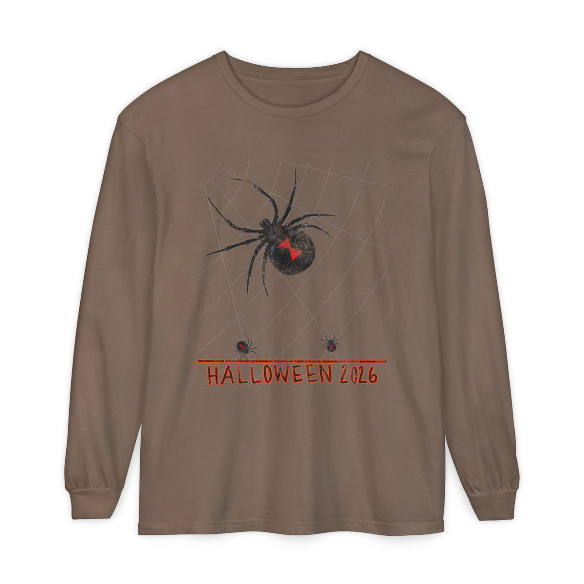 Halloween 2026 Black Widow Long-Sleeved Comfort Colors Tee