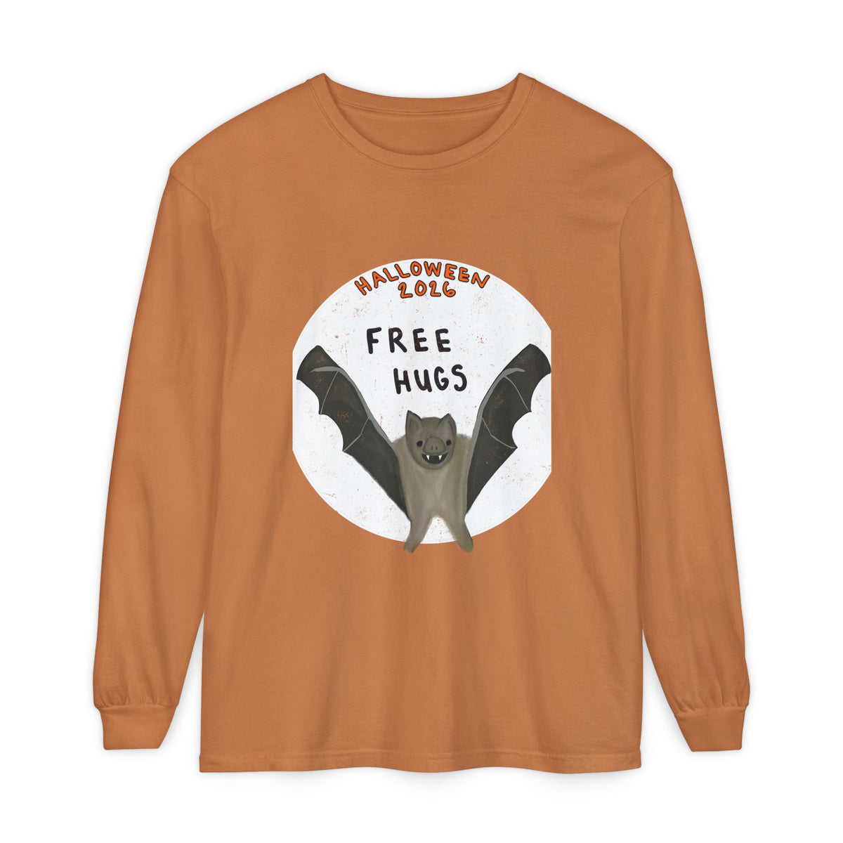 Halloween Bat "Free Hugs" Long Sleeve Tee