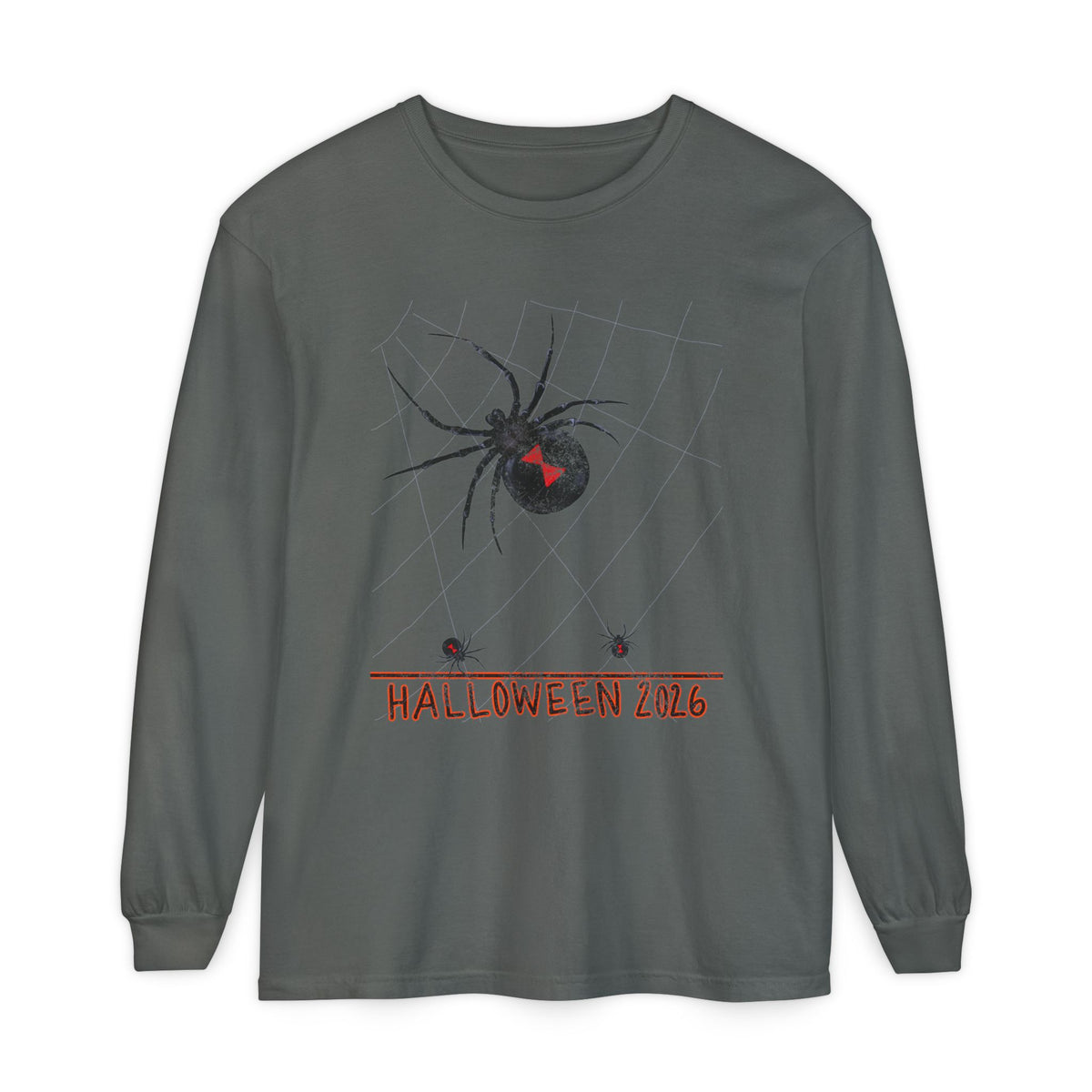 Halloween 2026 Black Widow Long-Sleeved Comfort Colors Tee